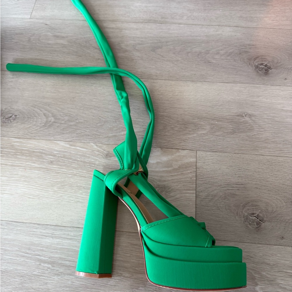 Vivianly Emerald Green Platform Heels